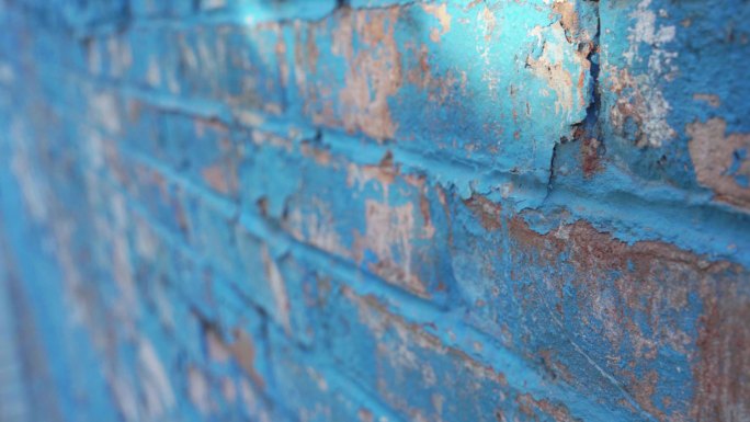 蓝色复古砖墙