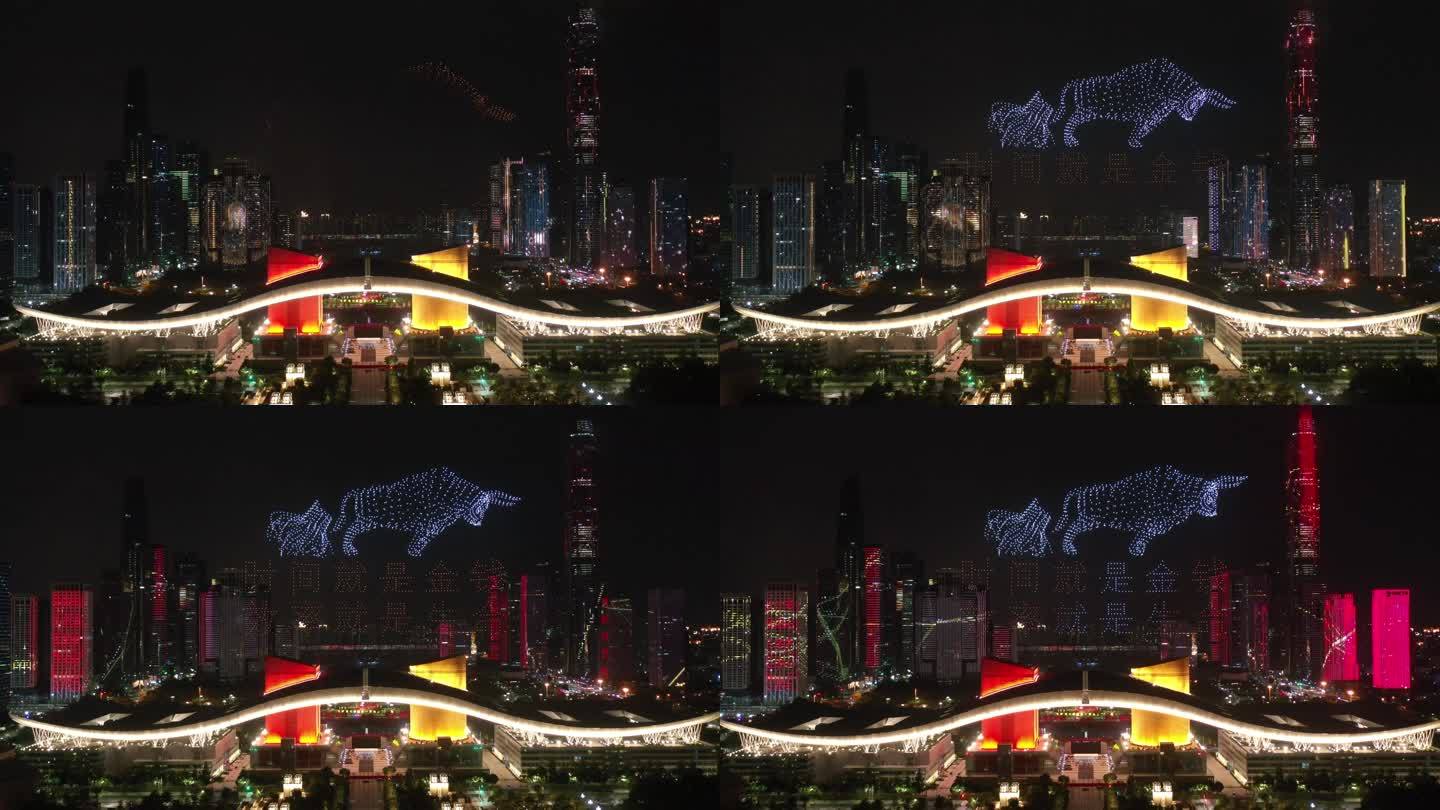 无人机表演，深圳庆祝建党100周年|资源-元素谷(OSOGOO)