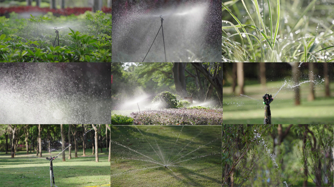 公园绿化带草坪洒水自动喷水浇水喷嘴喷淋器