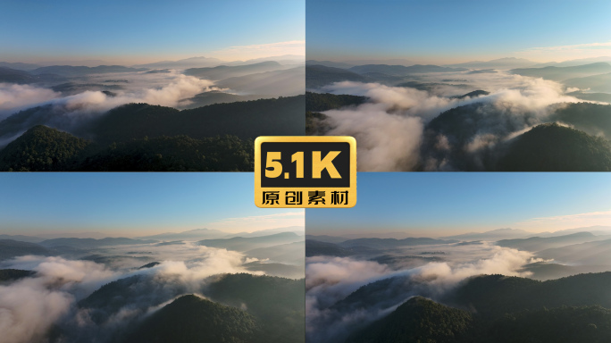 5K-云雾缭绕的松华坝水库，昆明湿地航拍