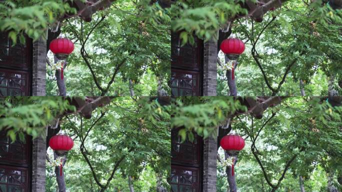 红灯笼和古建筑岭南园林顺德清晖园