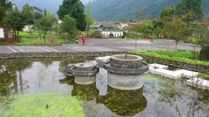 航拍四川省什邡市美丽乡村——柿子坪新村