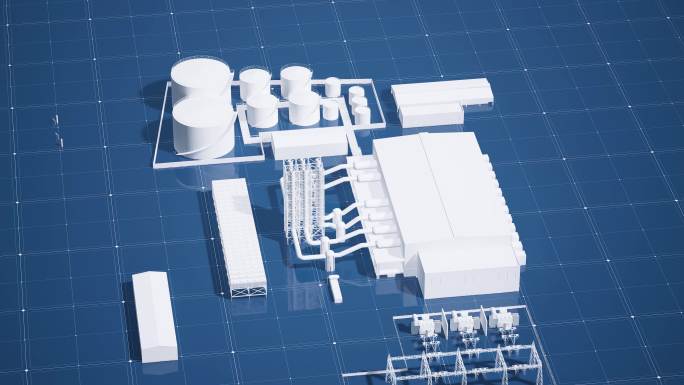 【4k】科技发电厂白模规划2