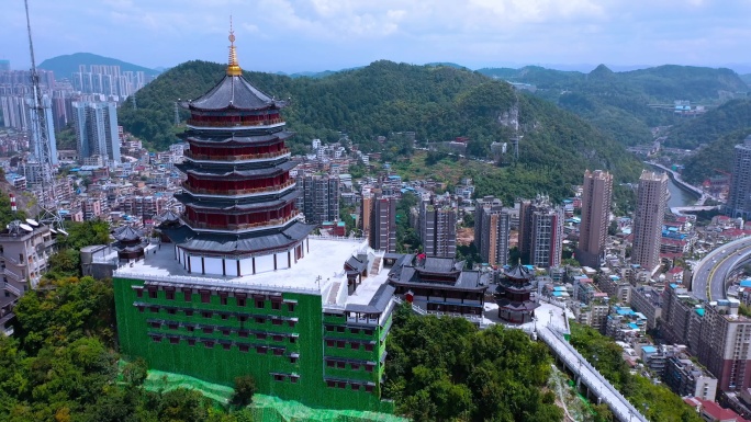 贵阳东山寺航拍