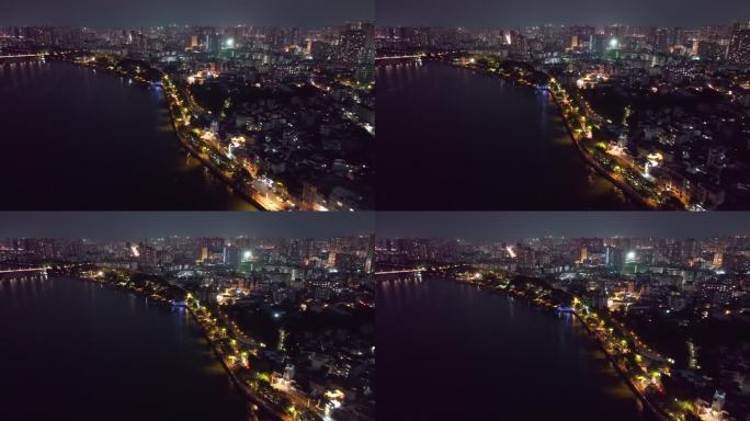 4K正版-航拍惠州东江沿岸夜景景观01