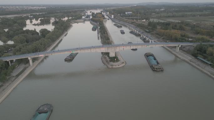 台儿庄京杭大运河湿地航拍