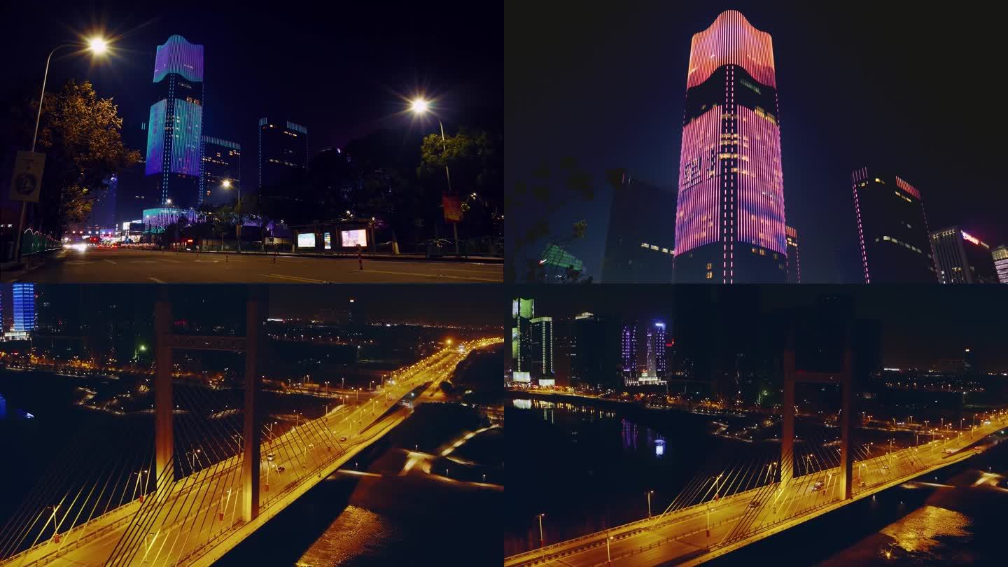 4K-义乌城市夜景延时航拍