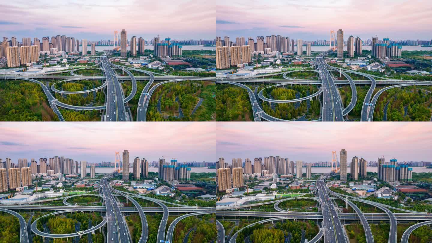 4K武汉城市交通立交桥