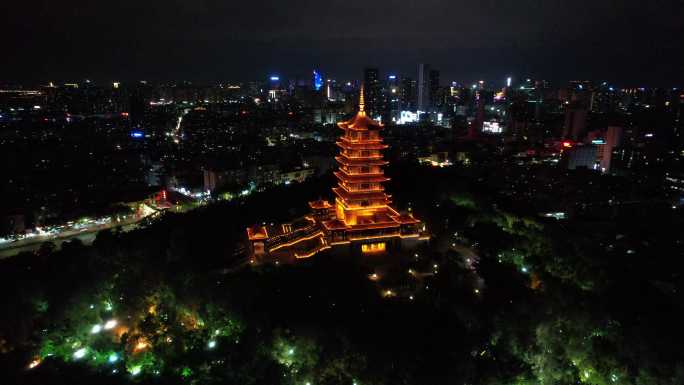 佛山魁星阁夜景航拍