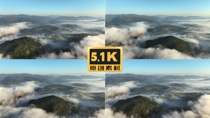5K-云雾缭绕的湖泊，昆明湿地航拍