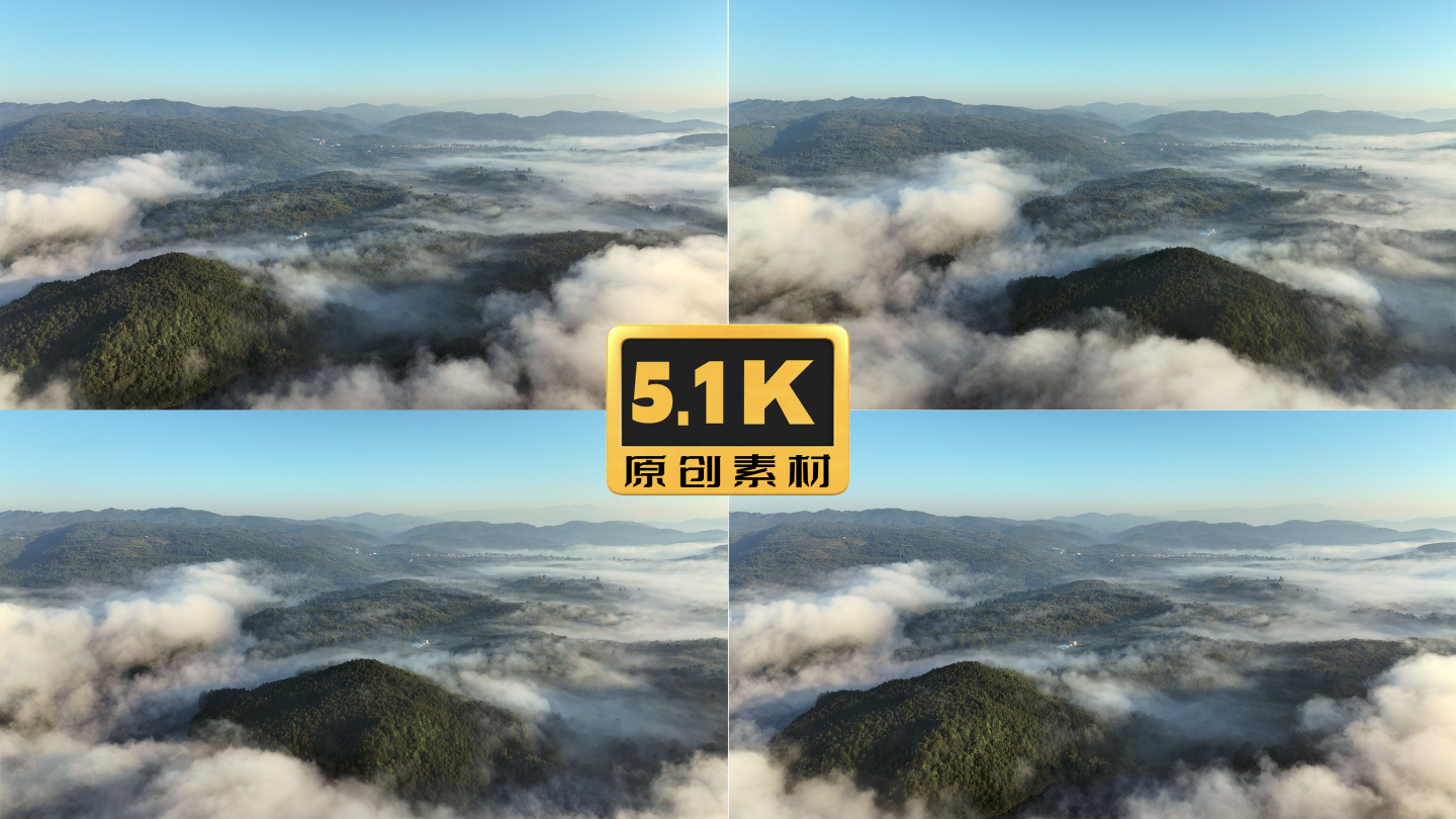 5K-云雾缭绕的湖泊，昆明湿地航拍