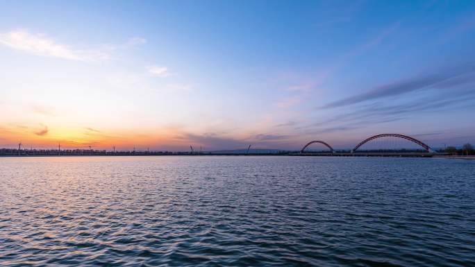 张家口明湖桥清河南桥夜景