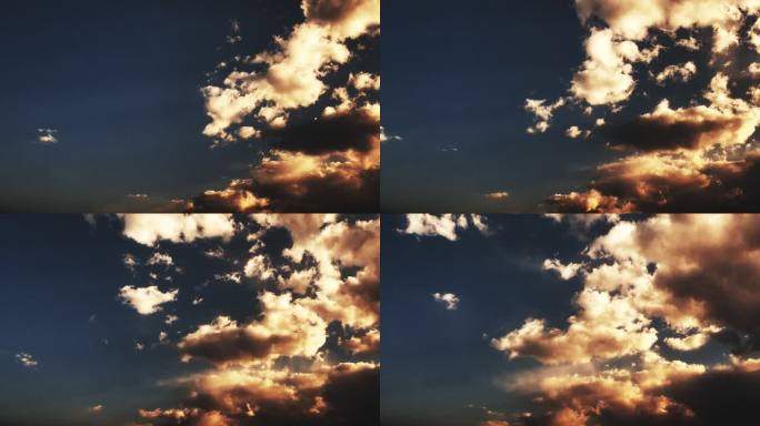 【HD天空】透光晚霞魔幻天空云光勾边云层