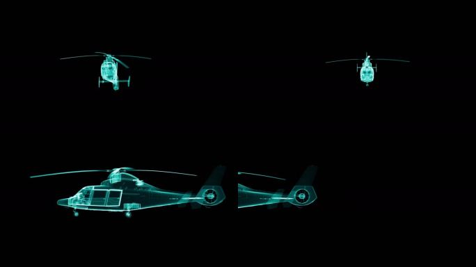4款直升机飞行（视频包）三维飞机3d飞机