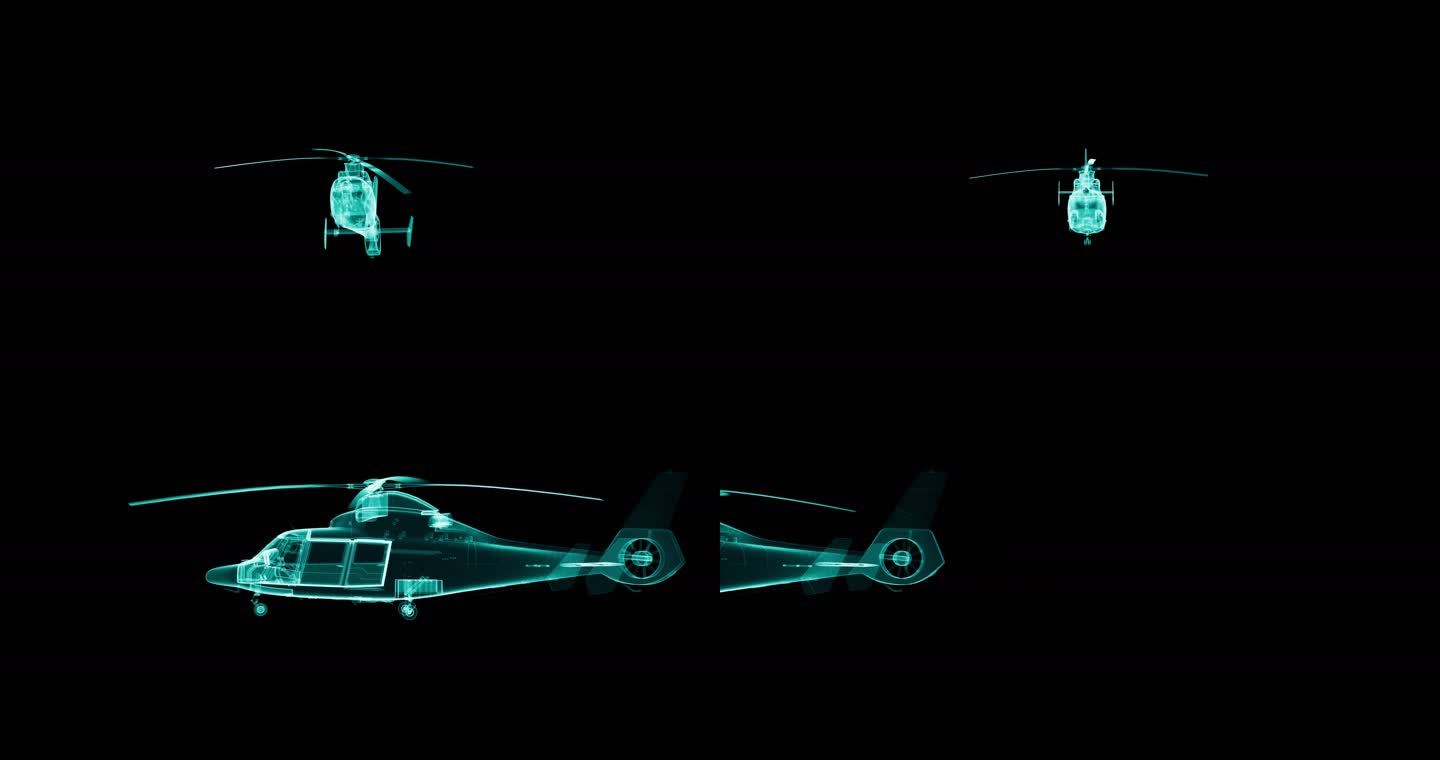 4款直升机飞行（视频包）三维飞机3d飞机