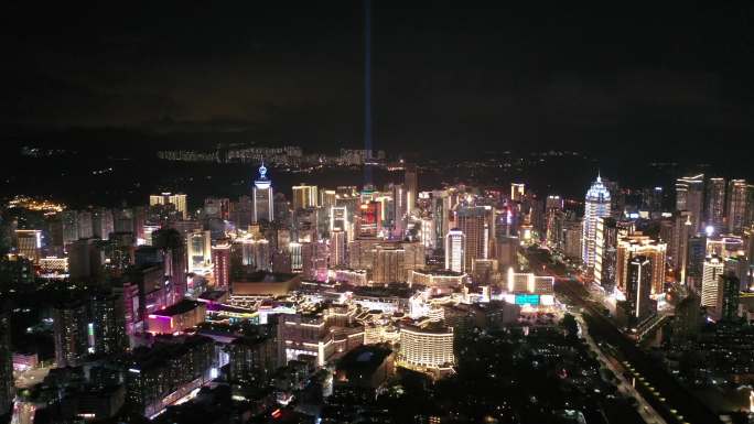 4K深圳罗湖夜景航拍