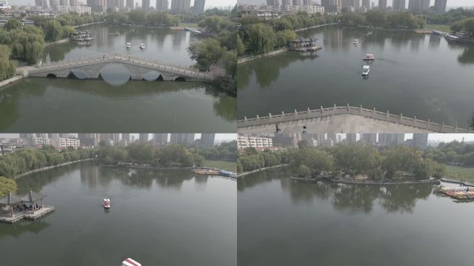 滕州荆河公园桥航拍