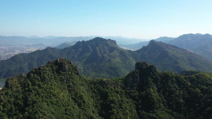 航拍温州南雁荡山东西洞景区