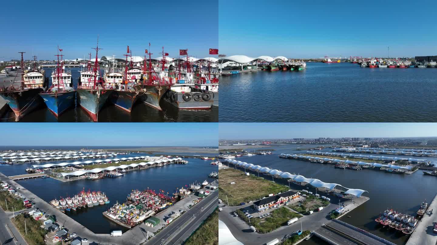 启东吕四渔港航拍4K素材（2022最新）