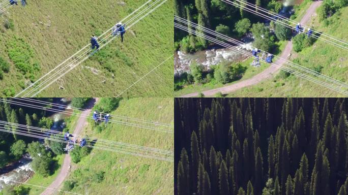 国电建设 国家电网 高空作业 架设特高压