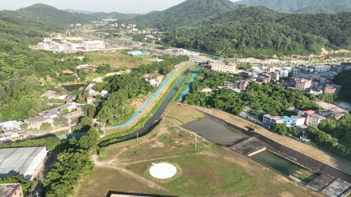 广州黄埔知识城御湖名邸金坑水库全景