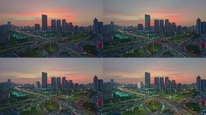 前山立交桥/珠海/延时/车流/下班晚高峰