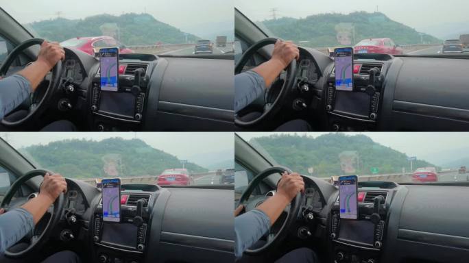高速公路上的车内导航视频素材