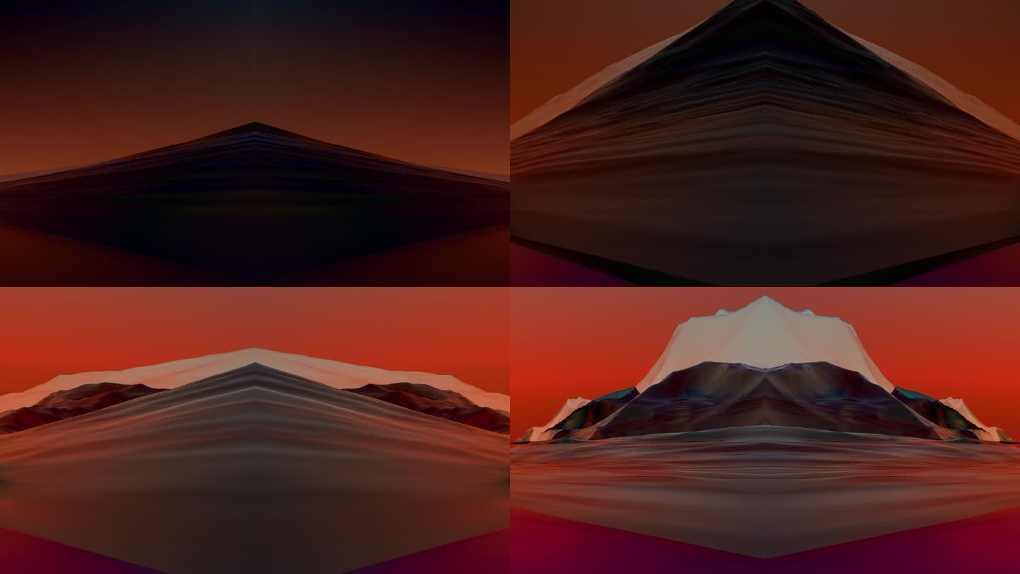 【4K时尚背景】红光暗影艺术空间山体视觉