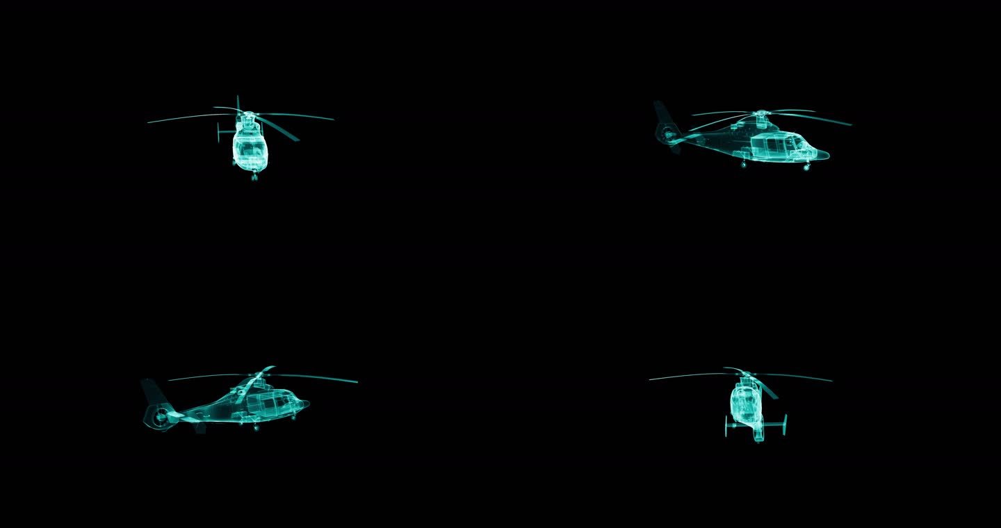 直升机飞行01救援 直升机线框直升机特效