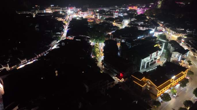 桂林阳朔夜景航拍