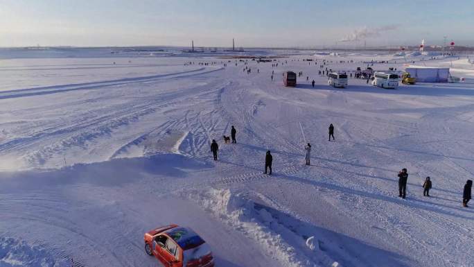 航拍内蒙古七冰雪运动节二4K