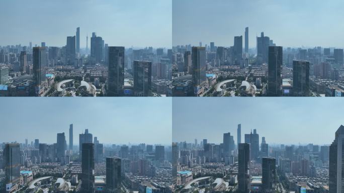 广州天河区中轴线建筑群航拍