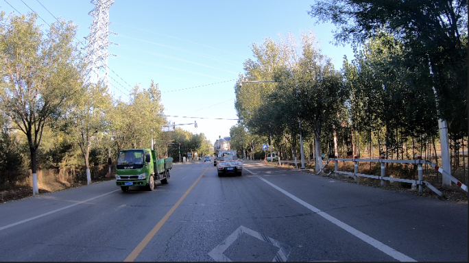 农村郊区风景 第一视角公路