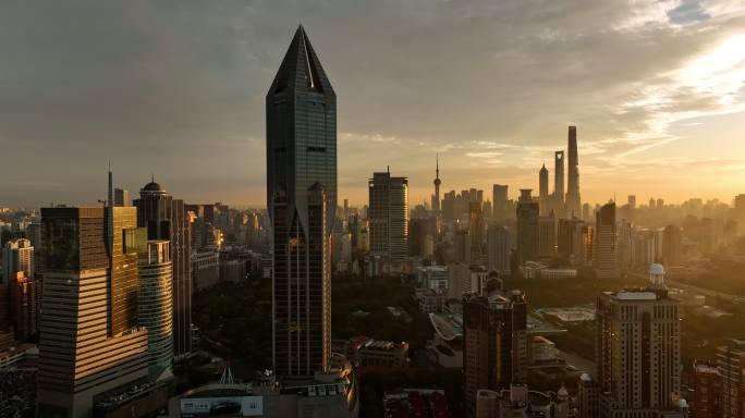 上海陆家嘴日出上海地标宣传片城市风光航拍