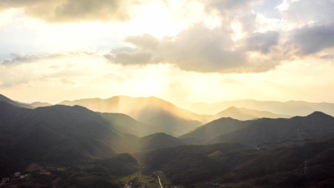 惠州罗浮山山脉风光日出延时