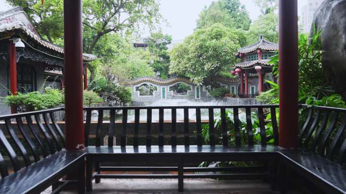 广东顺德传统中式建筑岭南园林清晖园景观
