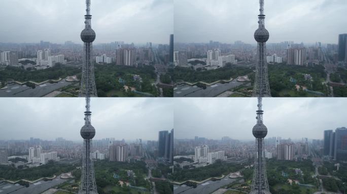 佛山电视塔地标建筑航拍