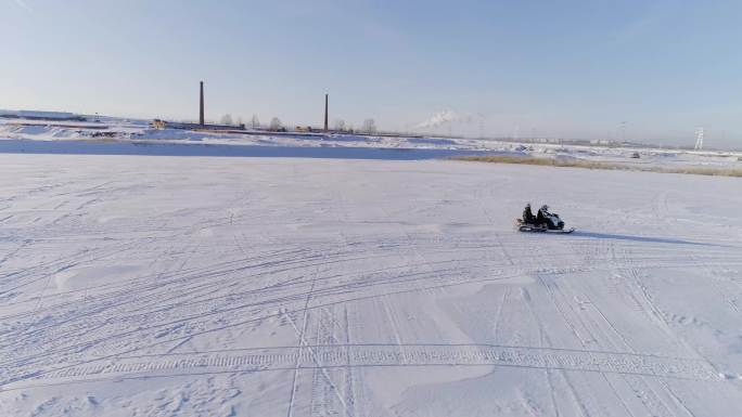 航拍内蒙古六冰雪运动节一4K
