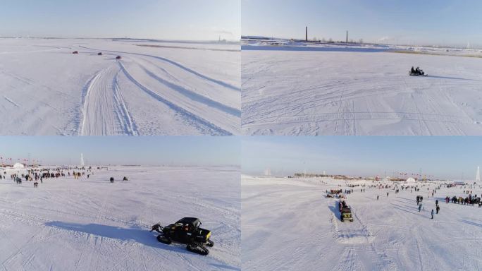 航拍内蒙古六冰雪运动节一4K
