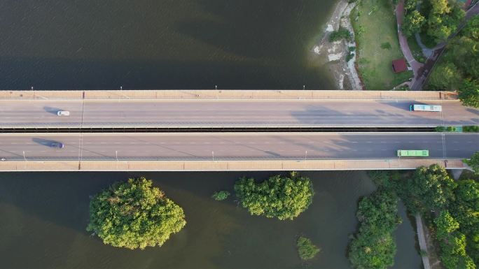 航拍厦门集美道路交通