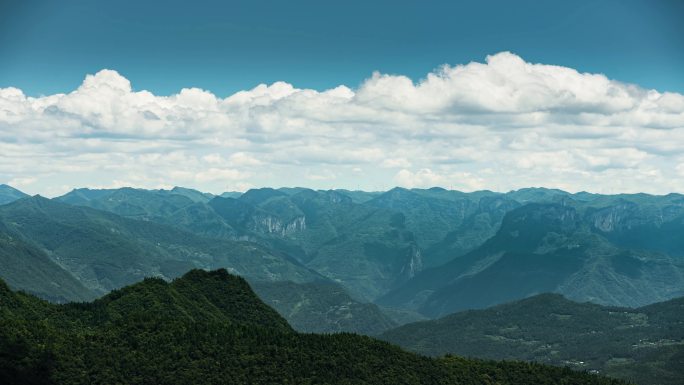 4k高山蓝天白云延时