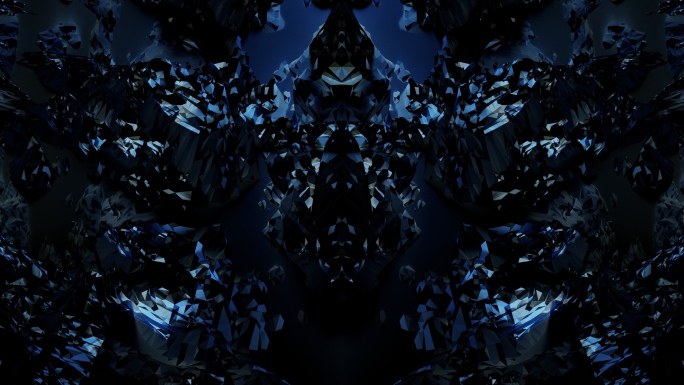 【4K时尚背景】暗蓝艺术花纹万花筒光影秀