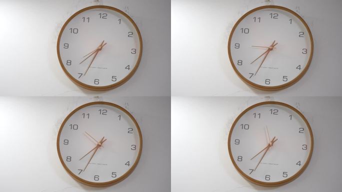 白墙电子钟时间时针分针秒针钟表钟头实拍