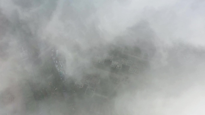义乌城市云海俯拍