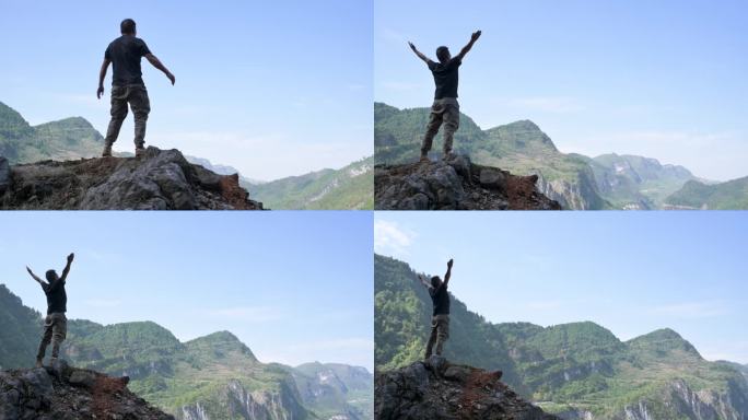 拼搏 励志拼搏 正能量 向前奔跑登山青春