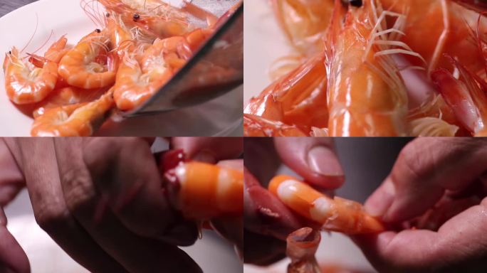 虾料理做菜视频素材一组
