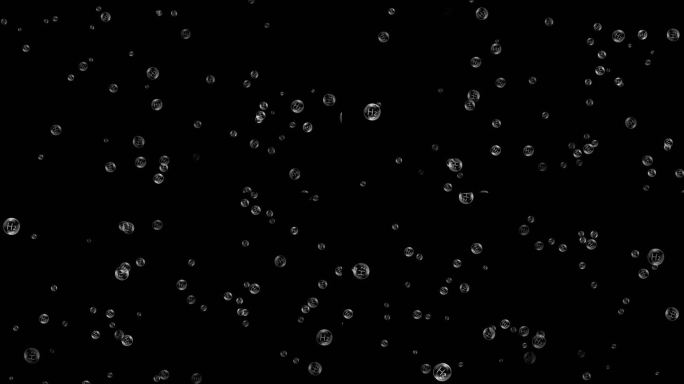 氢气泡泡上升素材-带通道无限循环