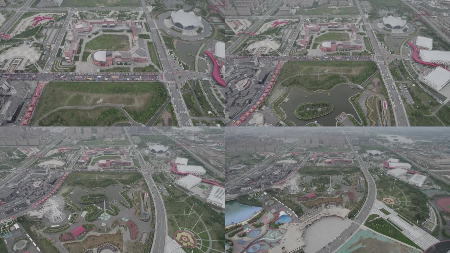 梅河口市城市地标航拍空镜