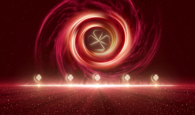 星空宇宙黑洞启动仪式视频-红金色
