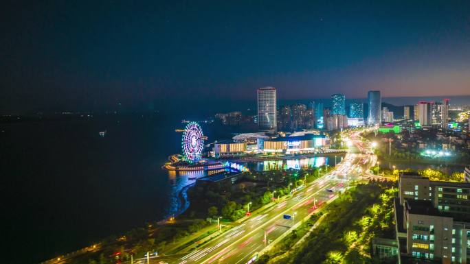 青岛西海岸新区夜景延时4K